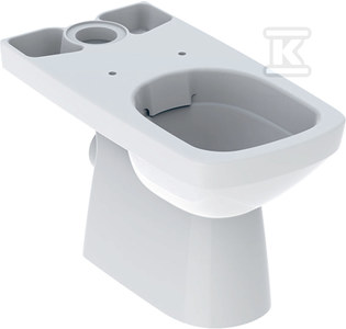 Stojąca miska WC Selnova Square do spłuczki nasadzanej, lejowa, B35 cm, H40 cm, T68 cm, częściowo ukryte mocowania, odpływ poziomy, Rimfree