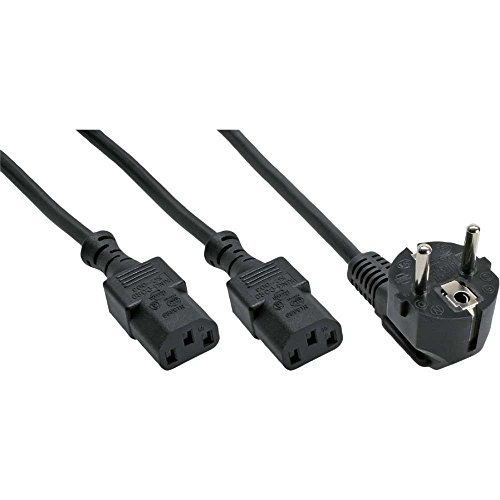InLine Kabel zasilający Y-Verteilerkabel, 1x SchuKo zu 2x Kaltgertebuchse (16653)
