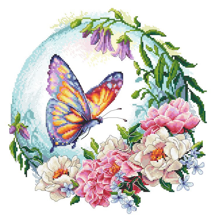 Haft krzyżykowy - Zestaw do haftu - Bajkowy motyl