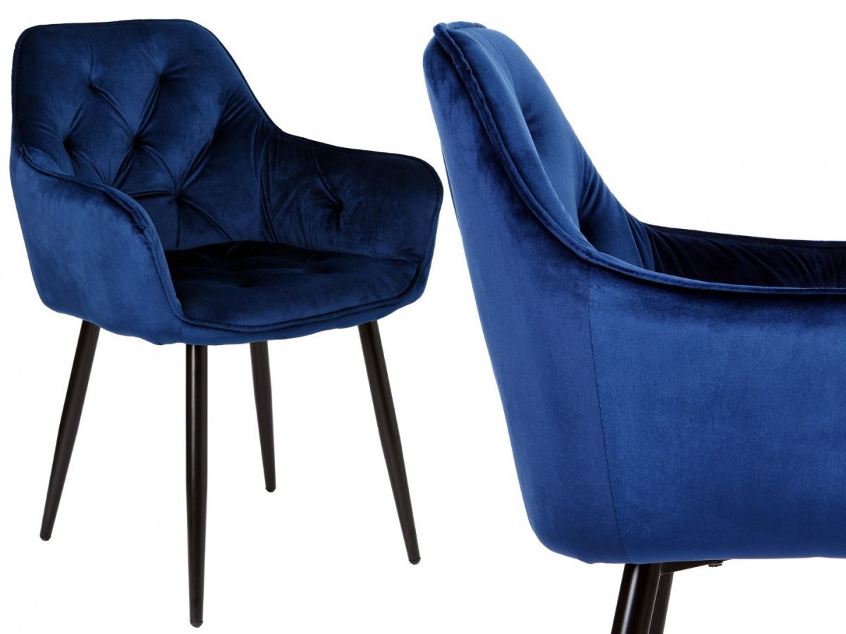 Krzesło aksamitne Nevada Velvet Granatowe 5902340322000