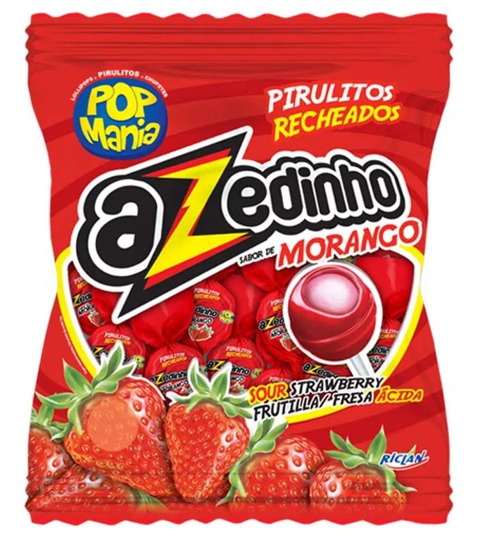 Lizaki  Lollipop Pop Mania z kwaśną truskawką  50 sztuk 600g