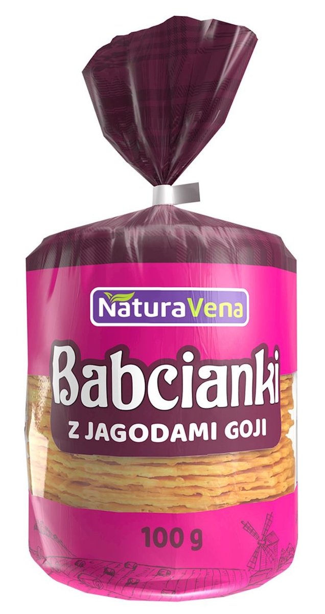 NATURAVENA NATURAVENA WAFELKI BABCIANKI Z JAGODAMI GOJI 100G
