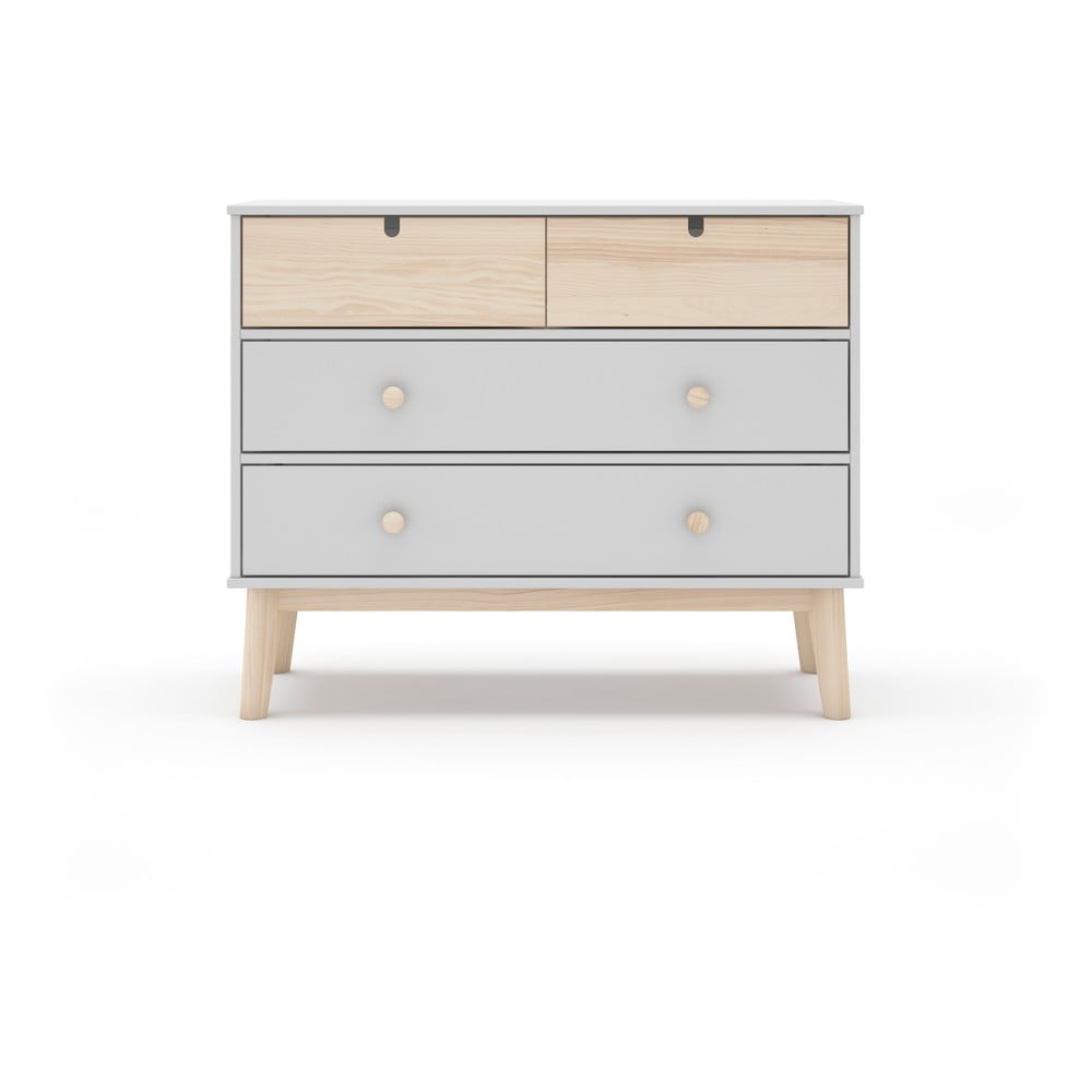 Biała niska komoda dziecięca 100x81 cm Estefania – Marckeric