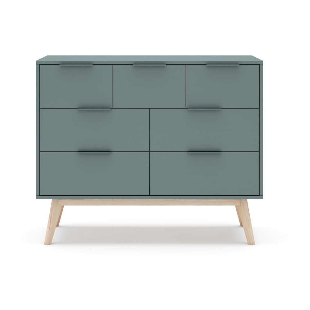 Zielonoszara niska komoda 120x83 cm Pisco – Marckeric