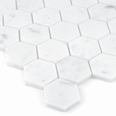 Mozaika kamienna Carrara white hexag. 29.8x30.2 cm