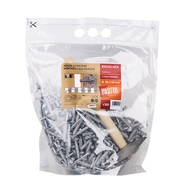 Kołek do wbijania 6x40 mm + młotek