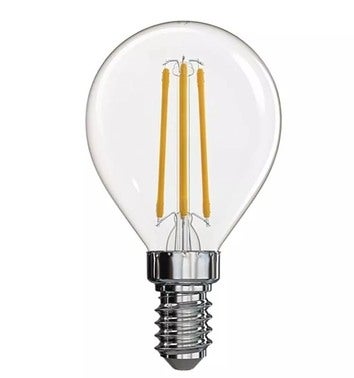 Żarówka LED E14 FIL kulka 4W 470lm ciepła biel EM