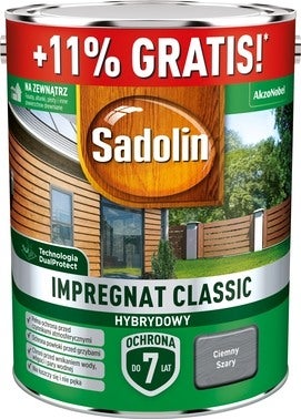 Impregnat hybrydowy Sadolin Classic ciemny szary 5l