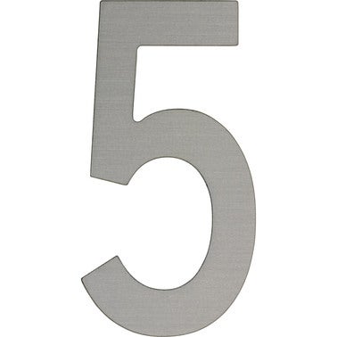 Cyfra 5 samoprzylepna srebrny szczotkowany 50 mm