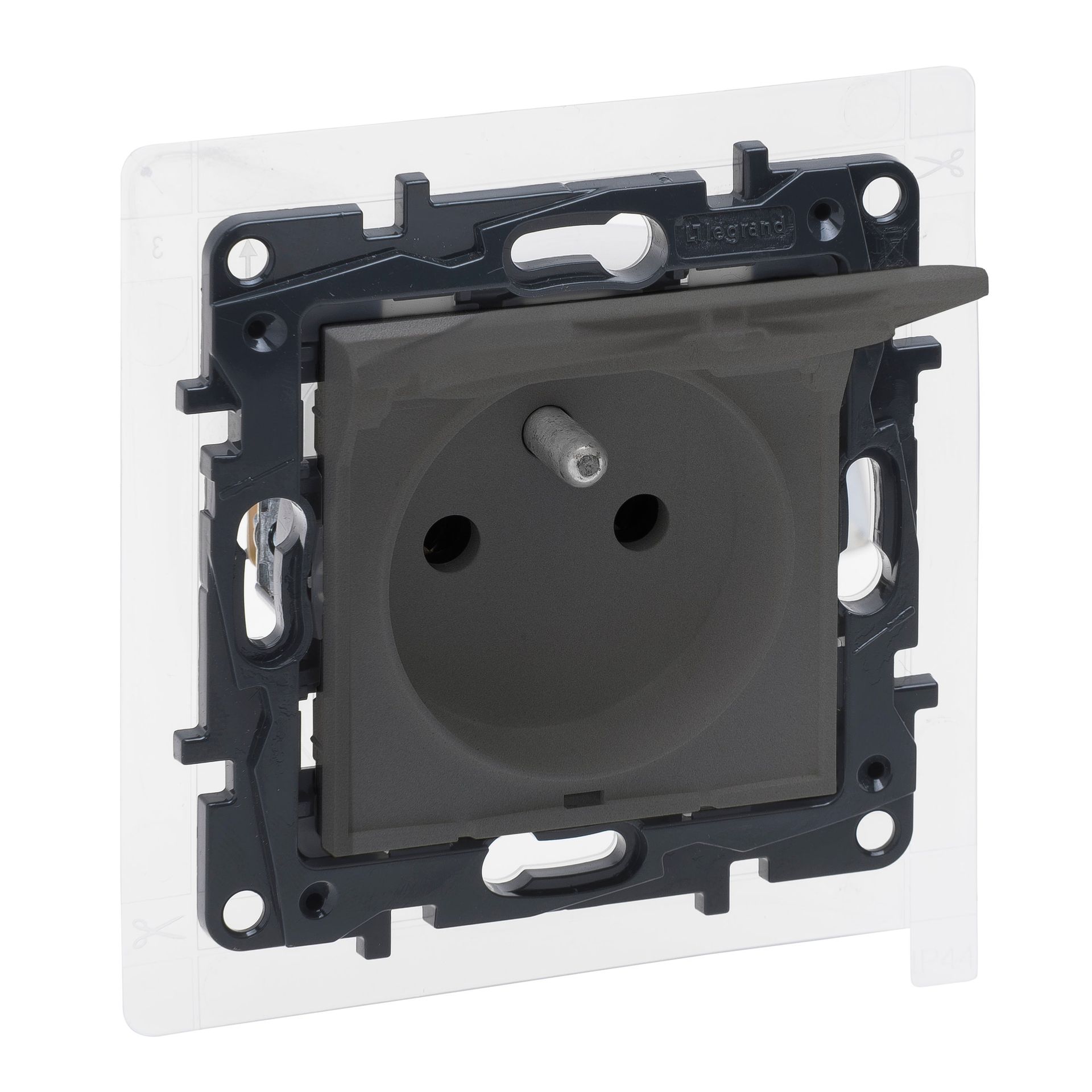 Niloe Step stalowy gniazdo pojedyncze z uziemieniem IP44