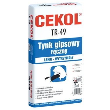 Tynk gipsowy ręczny Cekol TR-49 20 kg