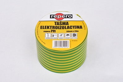 Taśma elektroizolacyjna Repero 711 50mm/20m żóto-zielona