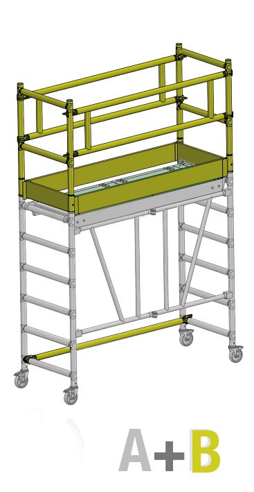 Rusztowanie Faraone Compact Pakiet B, 180x75 cm XS, 1,7 m, aluminium