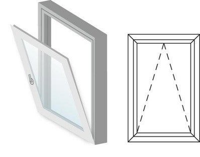 Okno fasadowe 2-szybowe  PCV O2 uchylne jednoskrzydłowe 865x535 mm białe