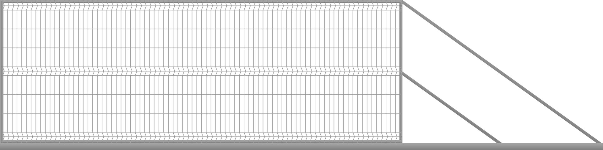Brama ogrodzeniowa panelowa przesuwna ocynk, 150x400 cm, prawa