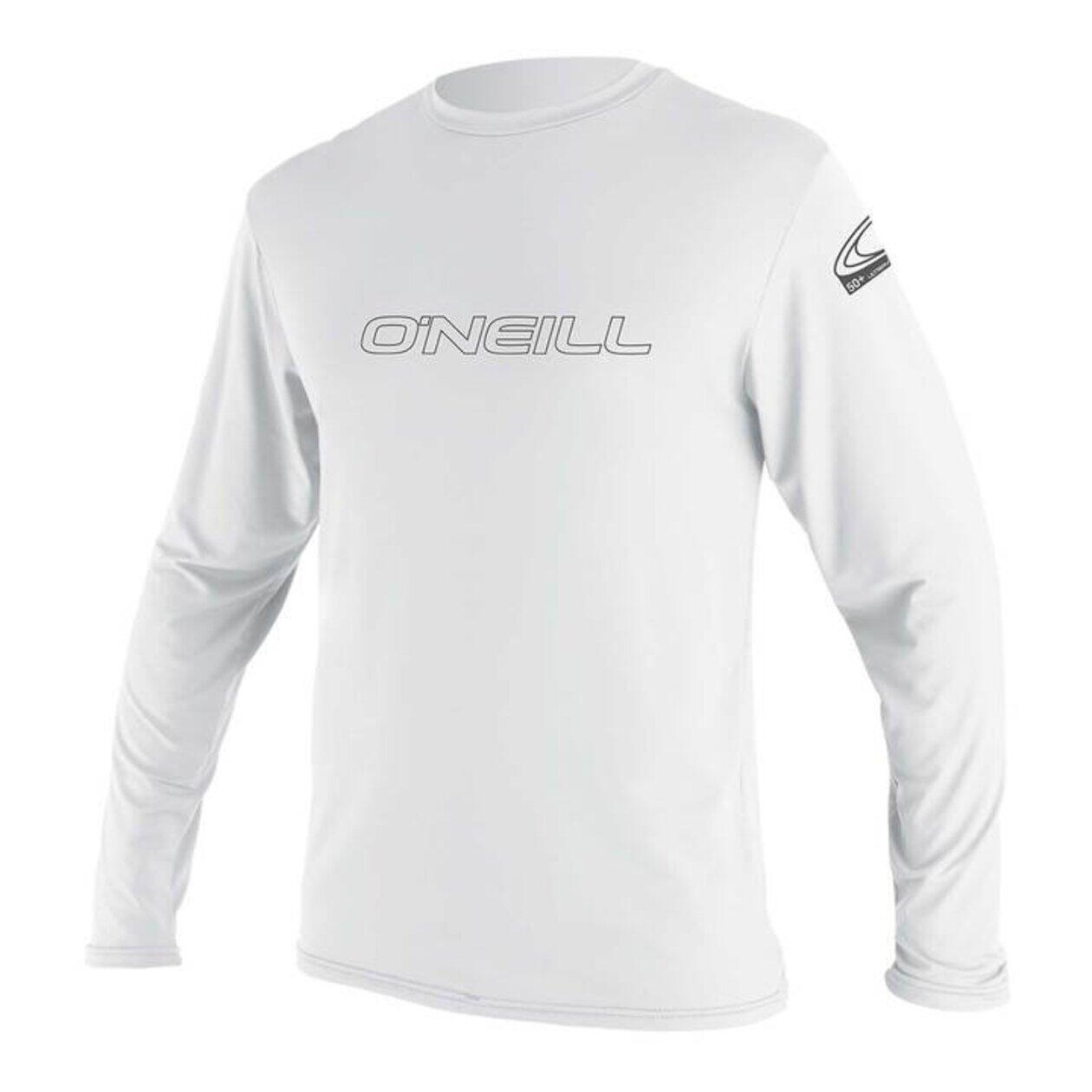 ONEILL wetsuits mężczyzn Basic Skins L/S TEE Rash Vest, biały, M 4339-025-M