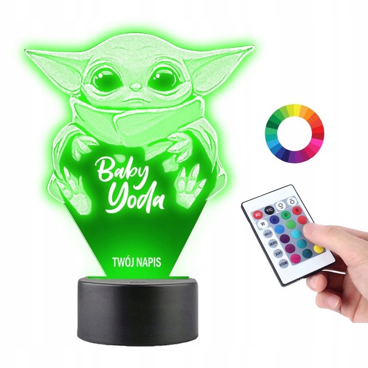 Lampka Na Biurko Baby Yoda Mandalorian 16 Kolorów Led Plexido Nocna