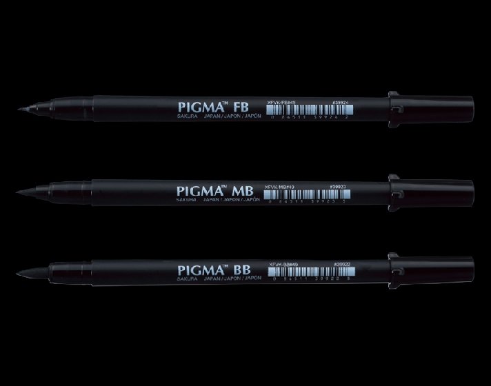 Pędzelek z tuszem Pigma Fine Brush, czarny