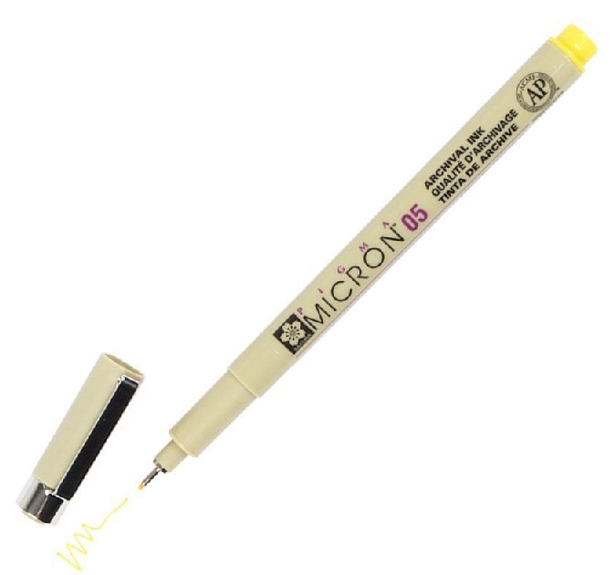 Cienkopis Pigma 05 Micron, 03 Yellow, 0,45 mm