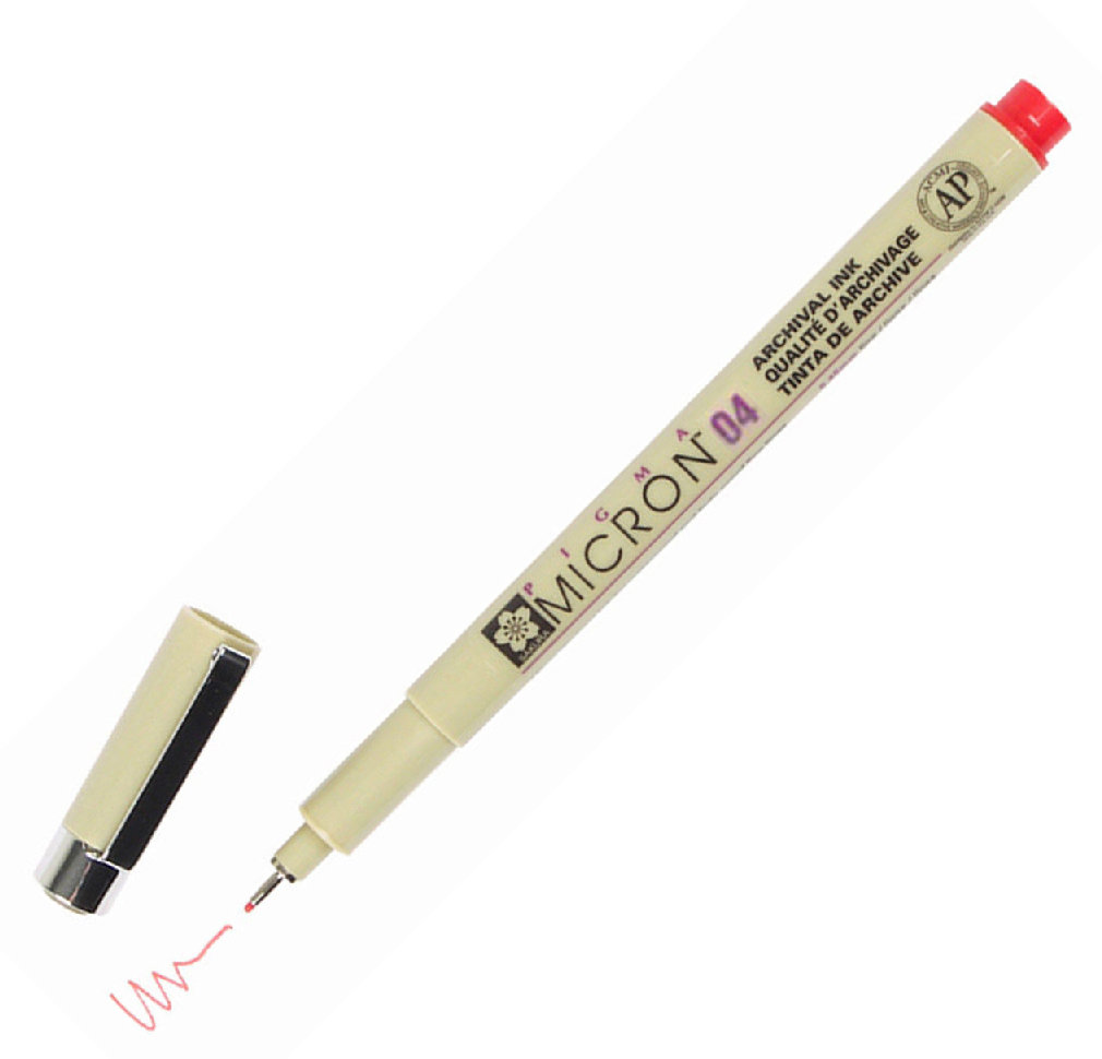 Cienkopis Pigma 04 Micron, 19 Red, 0,4 mm