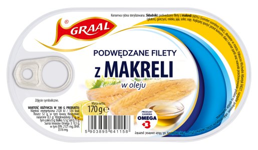 .Graal Podwędzane Filety z Makreli w Oleju 170 g