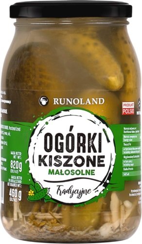 Runoland Ogórki kiszone małosolne ekologiczne BIO - EKO 820g 03695