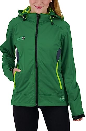 Deproc Active Damska kurtka softshellowa z odpinanym kapturem, kurtka przejściowa, Windbreaker DOWNTON PEAK