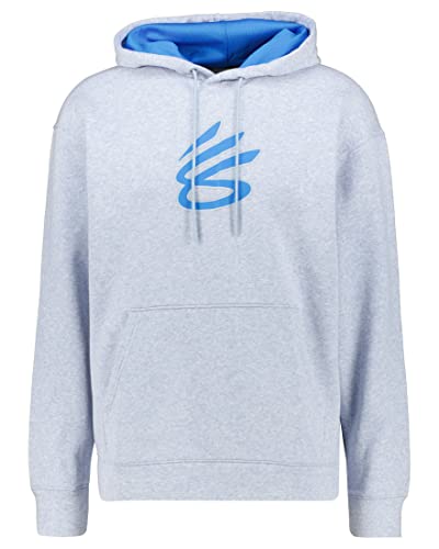 Under Armour Mens Warmup Tops Men's Curry Big Splash Hoodie, Harbor Blue Full Heather, 1374298-465, LG