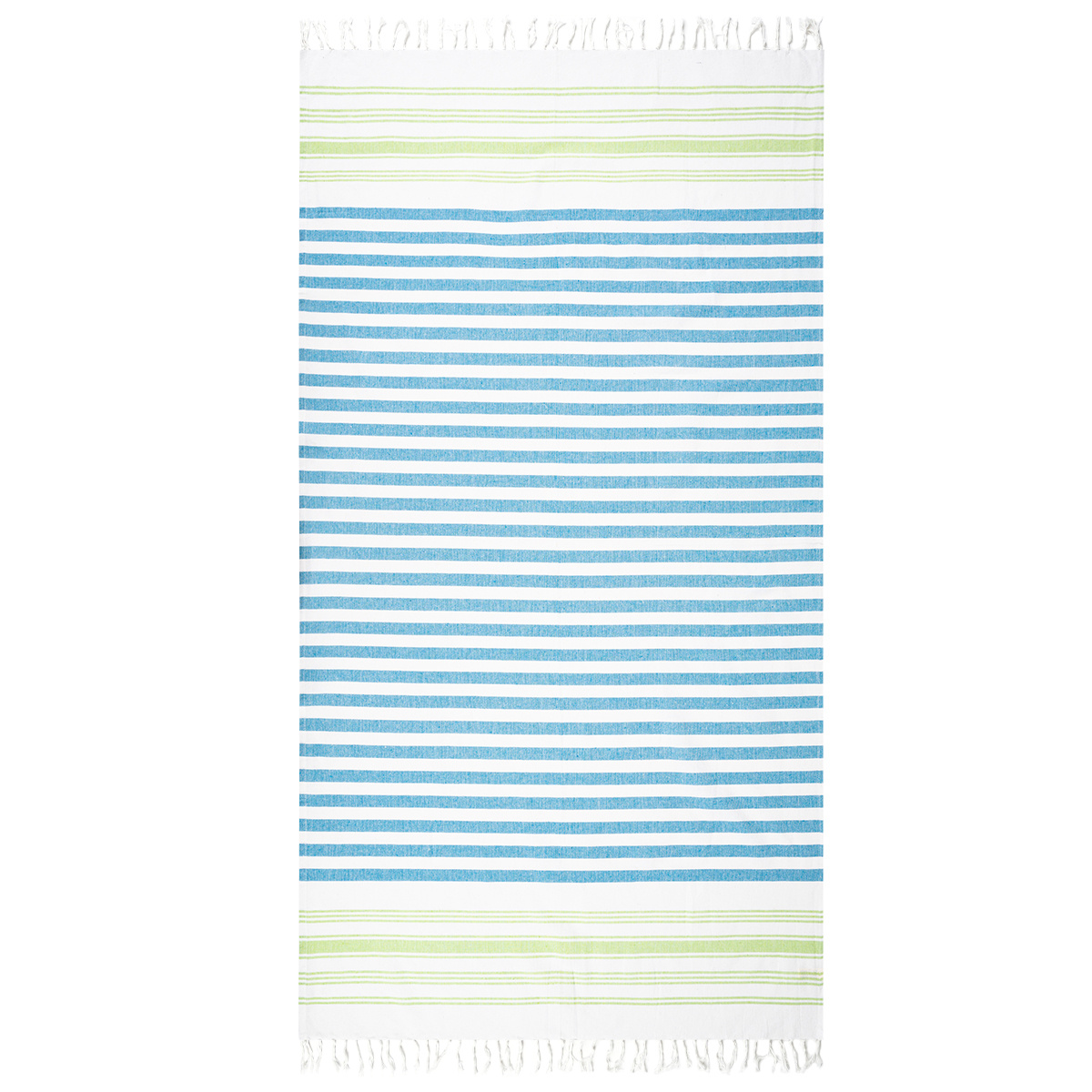 HOME ELEMENTS Ręcznik kąpielowy Fouta biały/zielony/niebieski, 90 x 170 cm