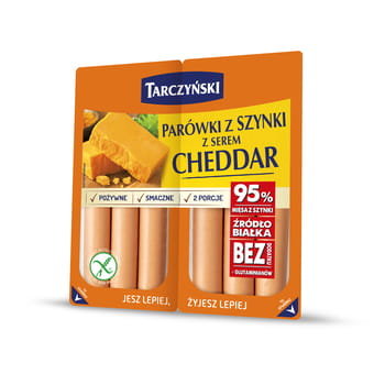 Parówki z szynki z serem cheddar 180 g Tarczyński