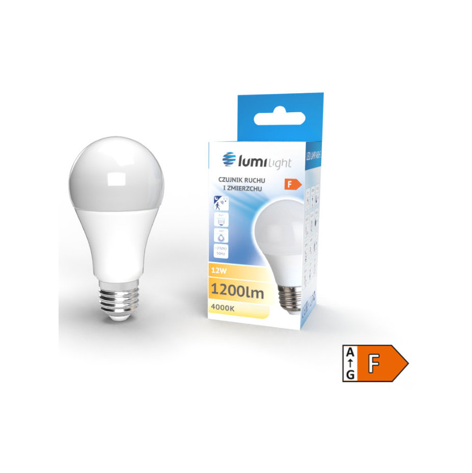 ŻARÓWKA LED E27 12W Z CZUJNIKIEM RUCHU I ZMIERZCHU