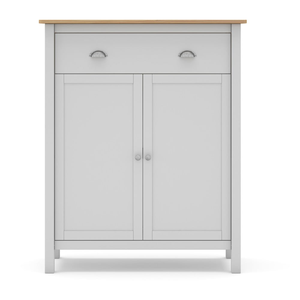 Biało-naturalna wysoka komoda z drewna sosnowego 90x110 cm Misti – Marckeric