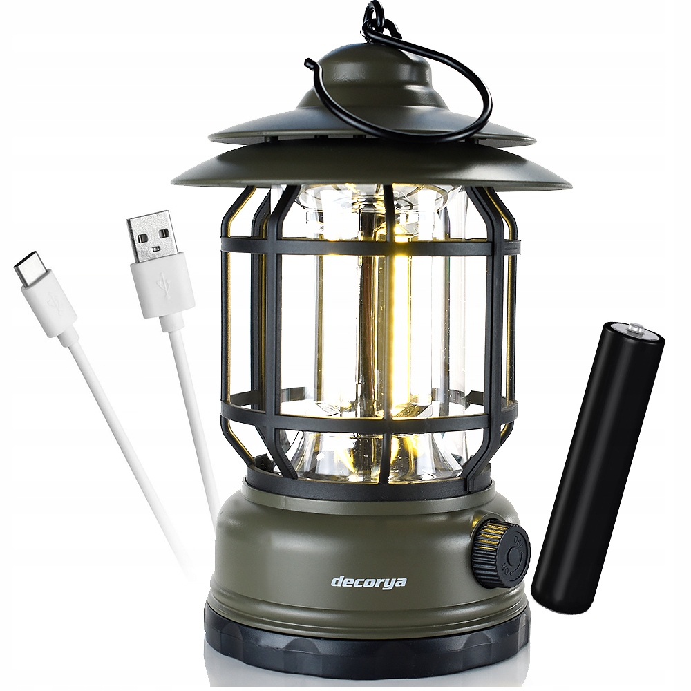 Lampa Kempingowa Retro Pod Namiot Latarka Cob