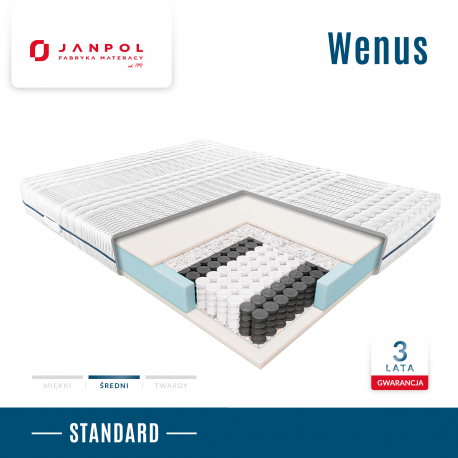 Materac WENUS - JANPOL - RABAT, Rozmiar - 120x200 cm, Pokrowiec - Smart