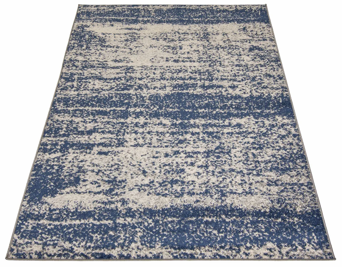 Ciemnoniebieski dywan nowoczesny do salonu E6-L47