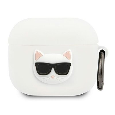 Apple Karl Lagerfeld Etui Karl Lagerfeld KLACA3SILCHWH AirPods 3 cover biały/white Silicone Choupette KLD579WHT