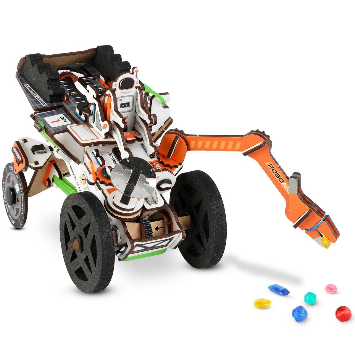 Smartivity Drewniane Mechaniczne Puzzle 3D - Łazik Kosmiczny