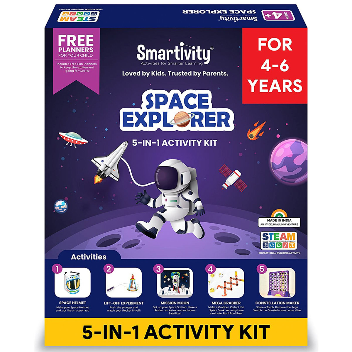 Smartivity Drewniane Mechaniczne Puzzle 3D - Odkrywca Kosmosu