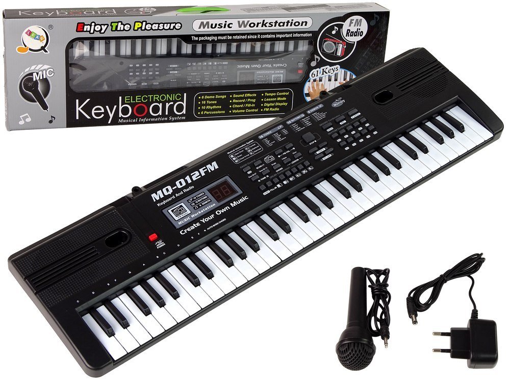 KEYBOARDORGANKI DZIECI MIKROFON RADIO 61 KLAWISZY
