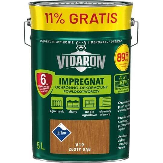 Vidaron Impregnat do drewna złoty dąb 5 l 91020483
