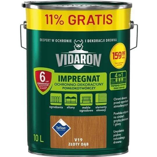 Vidaron Impregnat do drewna złoty dąb 10 l 91020480