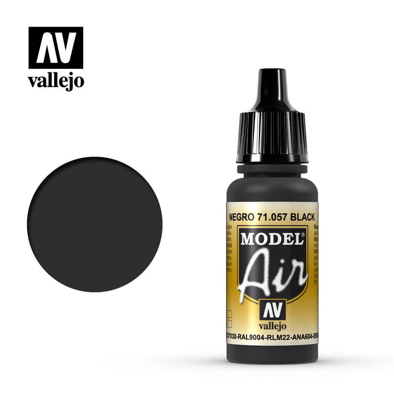Vallejo Farba akrylowa Model Air - Black nr 71057 / 17ml 71057