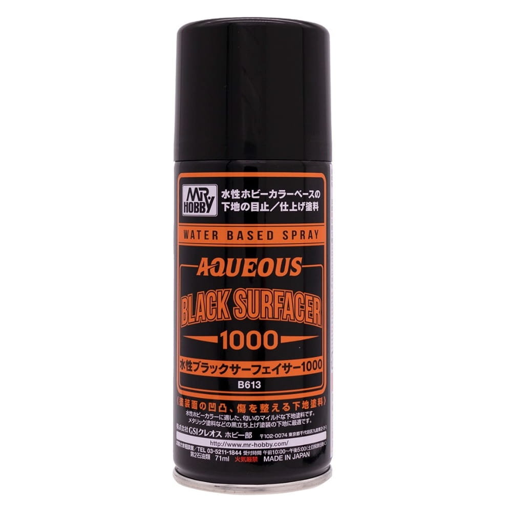 Mr. Hobby B613 Aqueous Black Surfacer 1000 podkład czarny spray 170ml