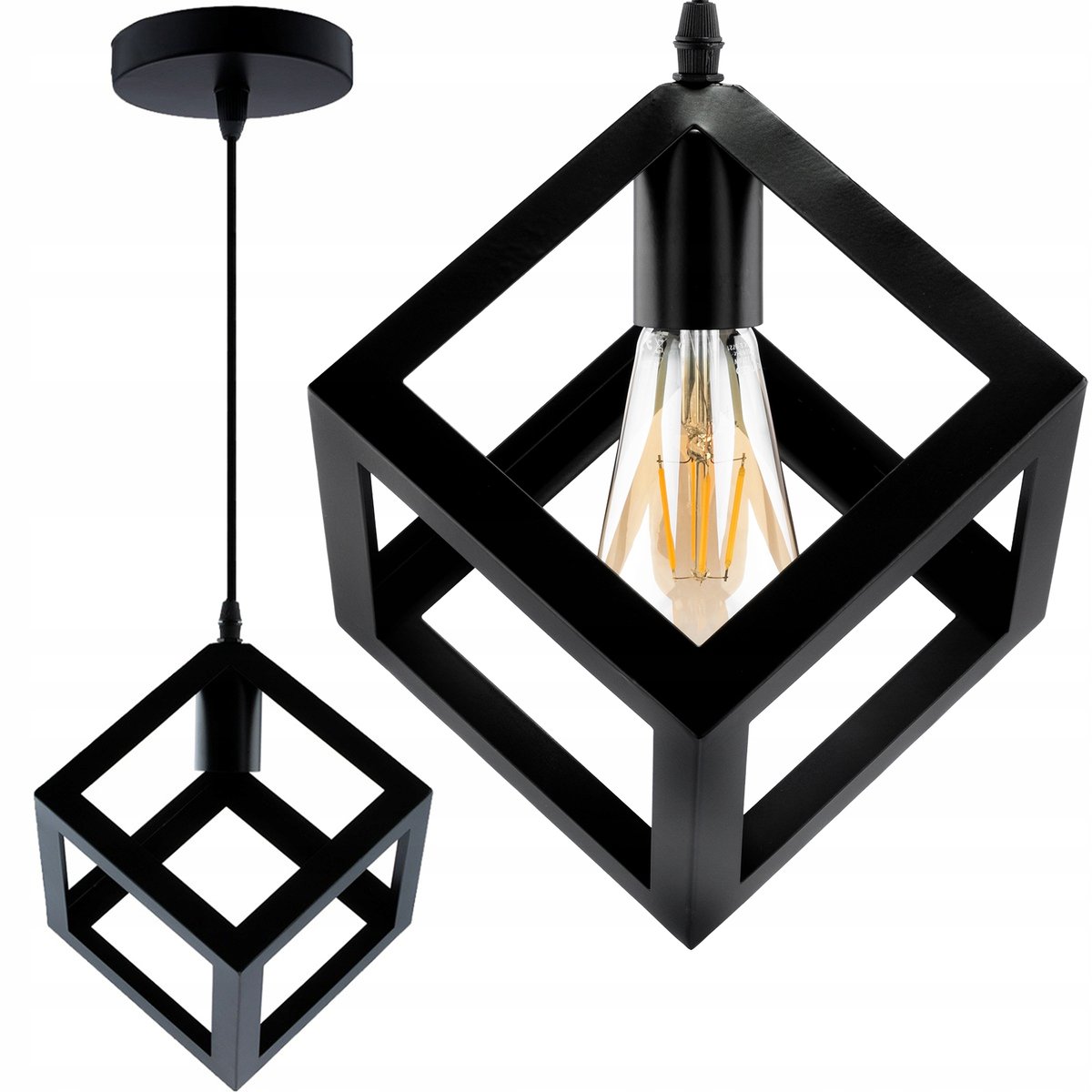 Lampa wisząca TALUS geometryczna kwadrat ZWIS do LED 1x E27 LUMILED
