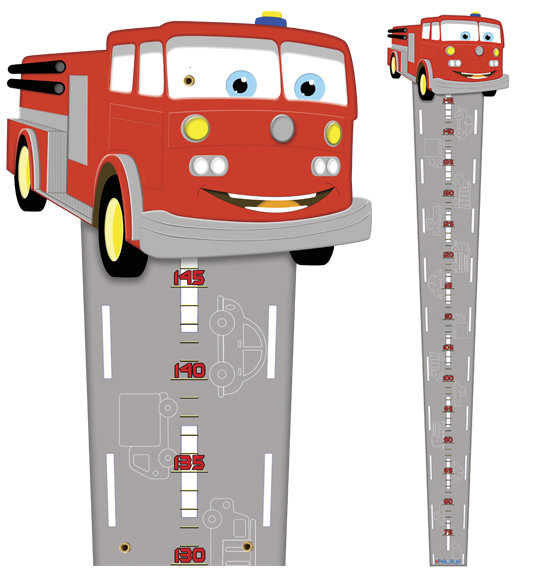 Miarka wzrostu dla dzieci Wóz strażacki / ePokoik