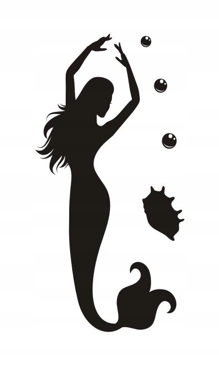 Naklejka na ścianę dla dzieci wielka Syrenka Cleo, 240x120 cm