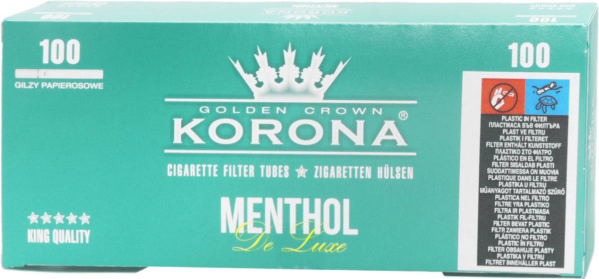 Gilzy papierosowe KORONA MENTHOL DE LUXE 100szt