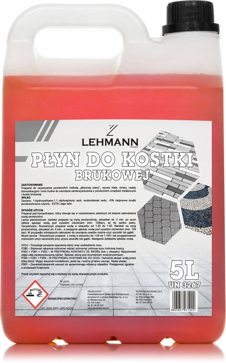 PŁYN DO MYCIA KOSTKI PLANDEK OLEJU ELEWACJI XL 5L