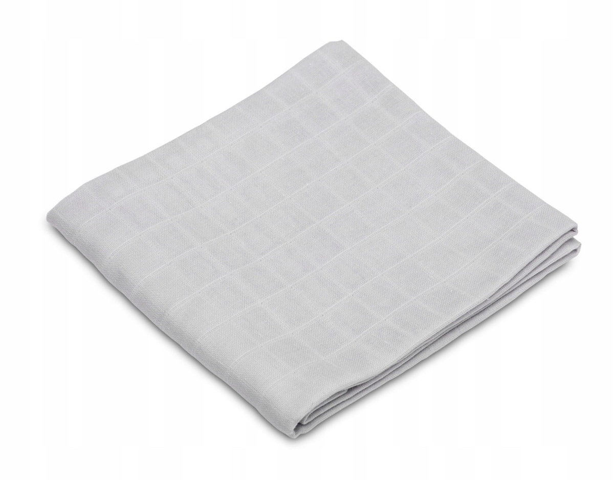 Czas Bobasa Pielucha Muślinowa Premium Kocyk Otulacz 120x120cm Szara 0530