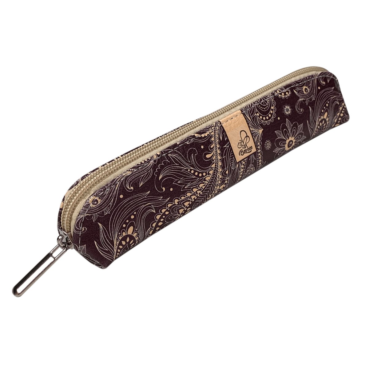 Etui saszetka piórnik mini paisley brąz/krem